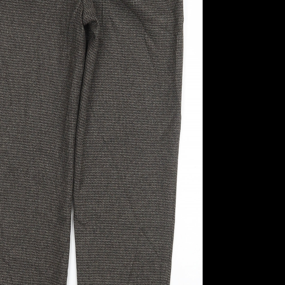 Primark Womens Brown Houndstooth Polyester Dress Pants Trousers Size 8 L27 in Regular Zip