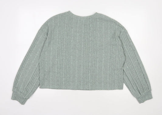 SheIn Womens Green Round Neck  Polyester Pullover Jumper Size L