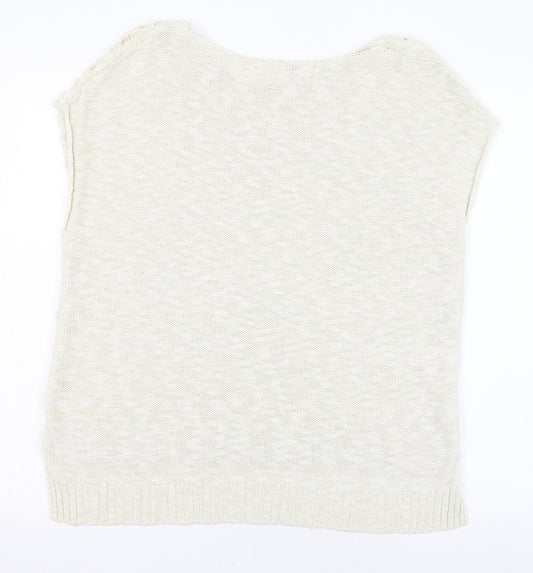 George Womens Ivory Round Neck Cotton Pullover Jumper Size 10