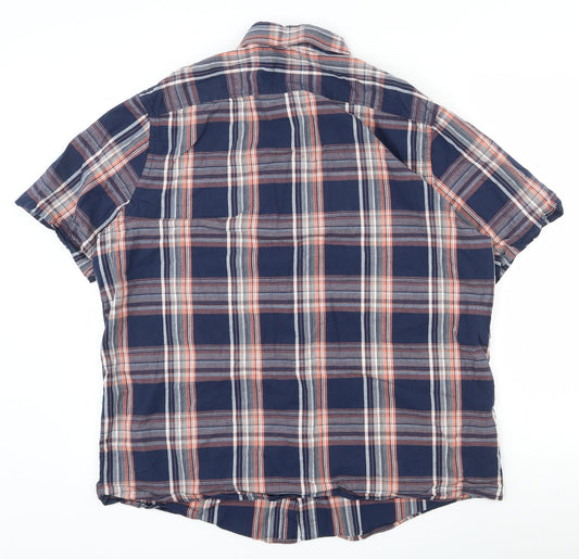 George Mens Multicoloured Plaid Cotton Button-Up Size XL Collared Button