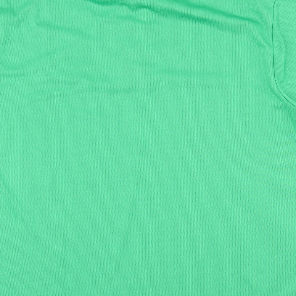 Awdis Mens Green 100% Polyester Polo Size L Collared Pullover