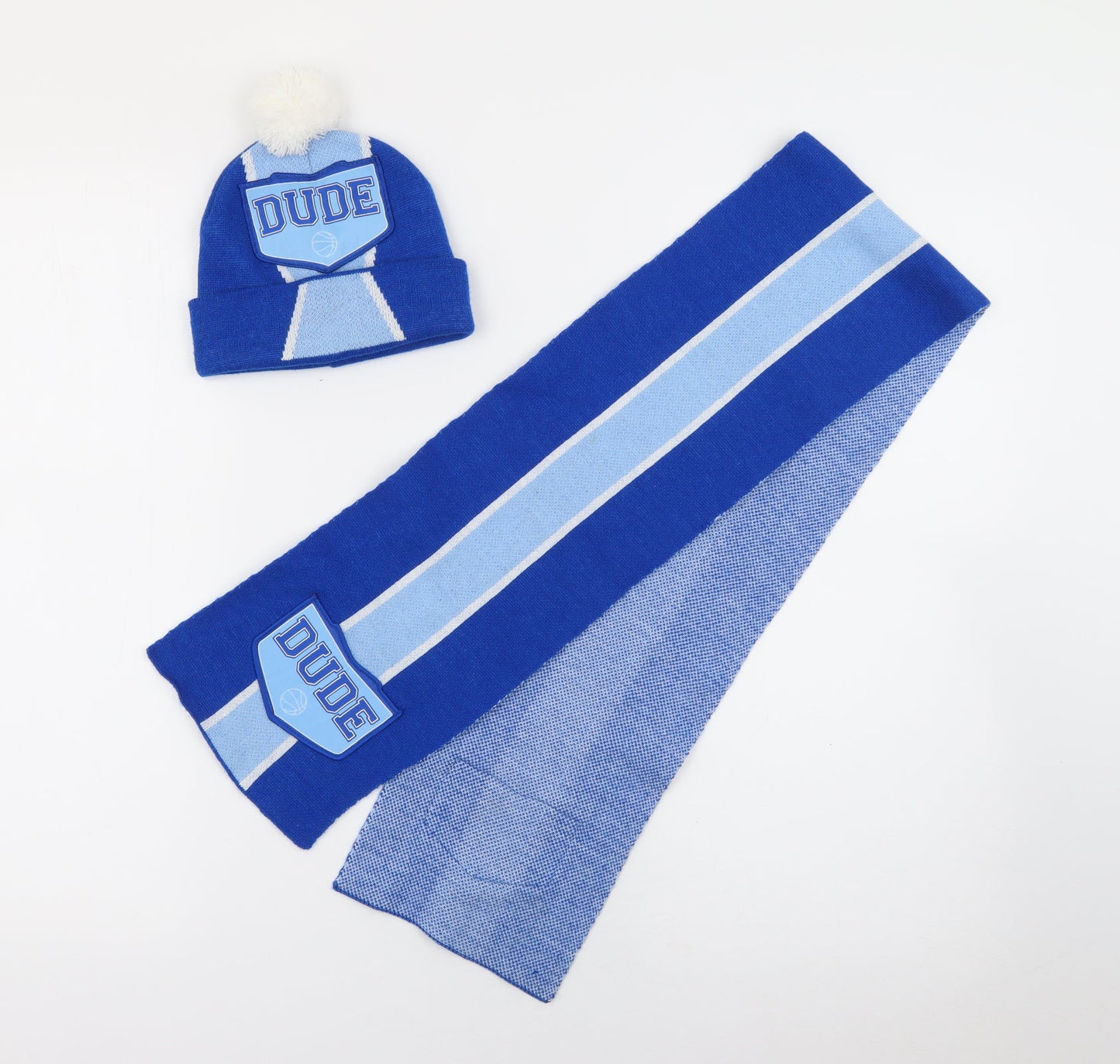 Preworn Boys Blue Striped Acrylic Beanie One Size - Dude Basketball