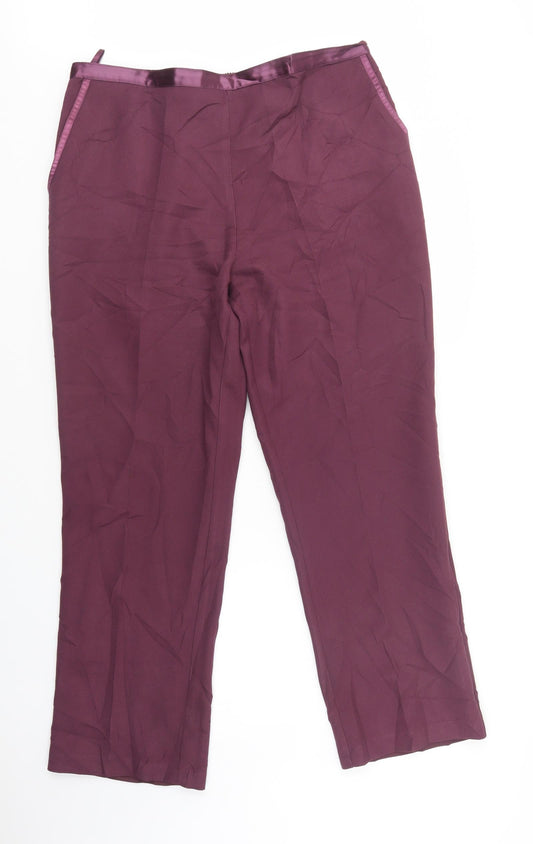 Womens UK Size 20 Damart Regular Fit Dress Pants Purple Trousers