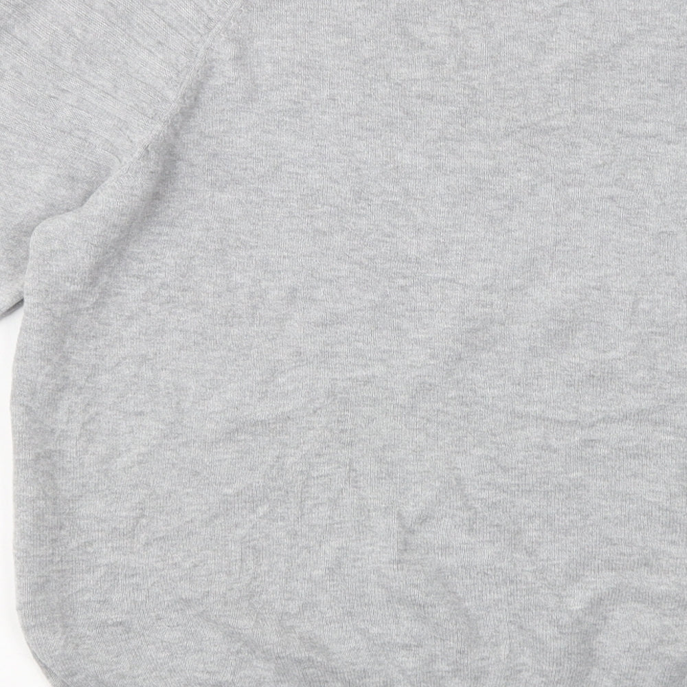 River Island Mens Grey Crew Neck Cotton Pullover Jumper Size M