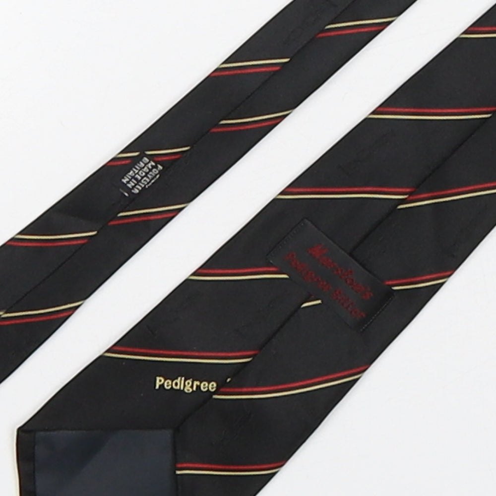 Marstons Mens Multicoloured Striped Polyester Pointed Tie One Size