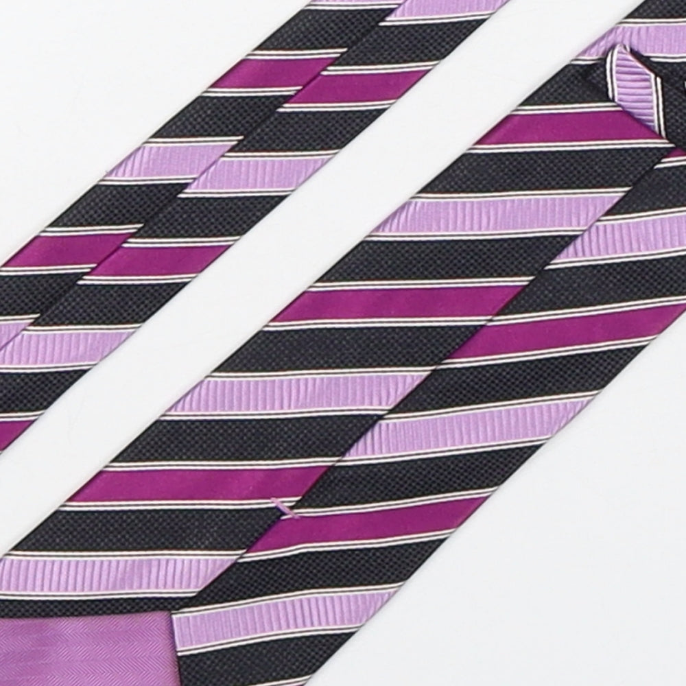 Marks and Spencer Mens Multicoloured Striped Silk Pointed Tie One Size