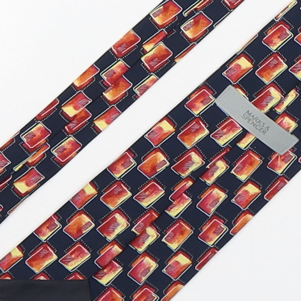 Marks and Spencer Mens Multicoloured Geometric Polyester Pointed Tie One Size