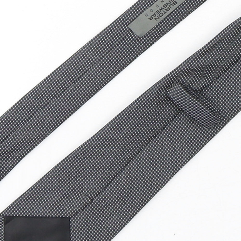 Mens Burton Grey Polka Dot Pointed Tie