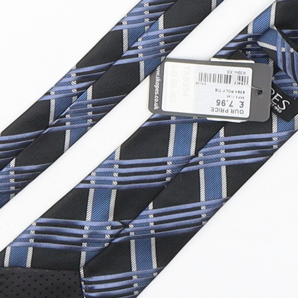 Skopes Mens Multicoloured Plaids & Checks Polyester Pointed Tie One Size