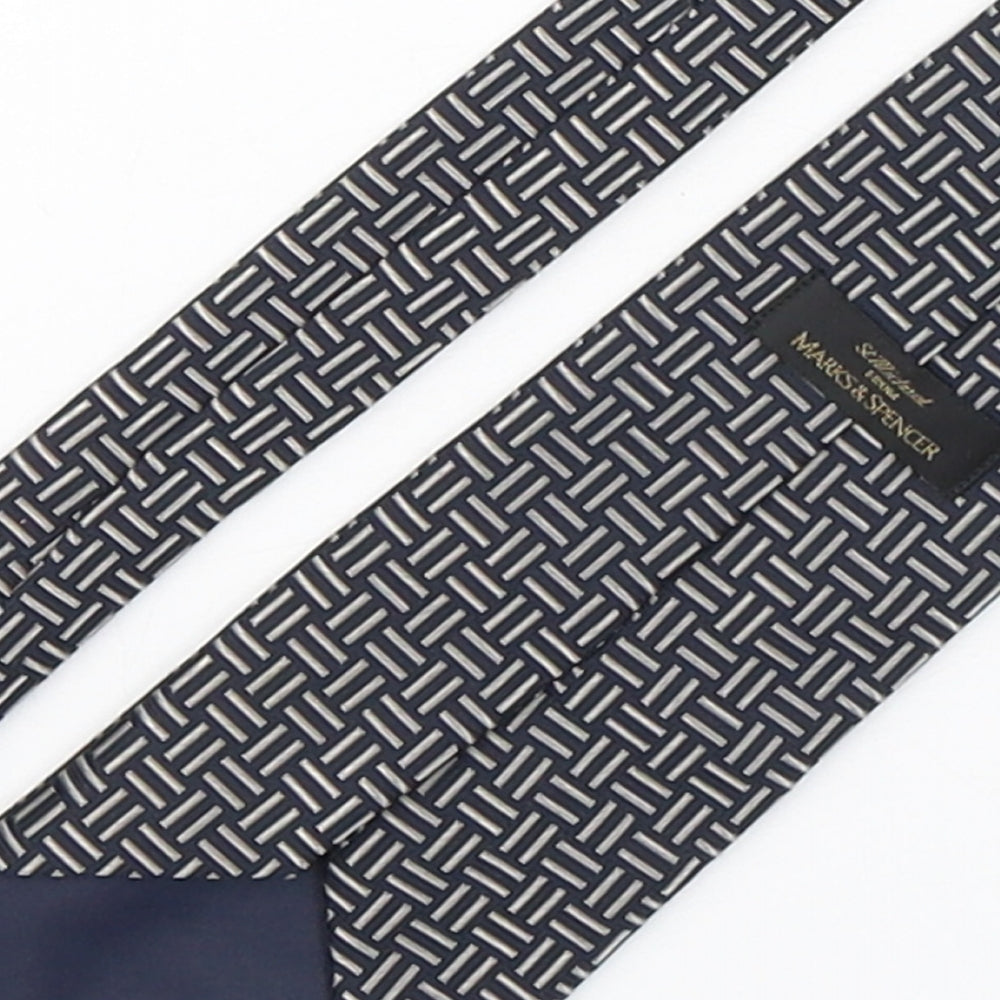 Marks and Spencer Mens Multicoloured Geometric Polyester Pointed Tie One Size