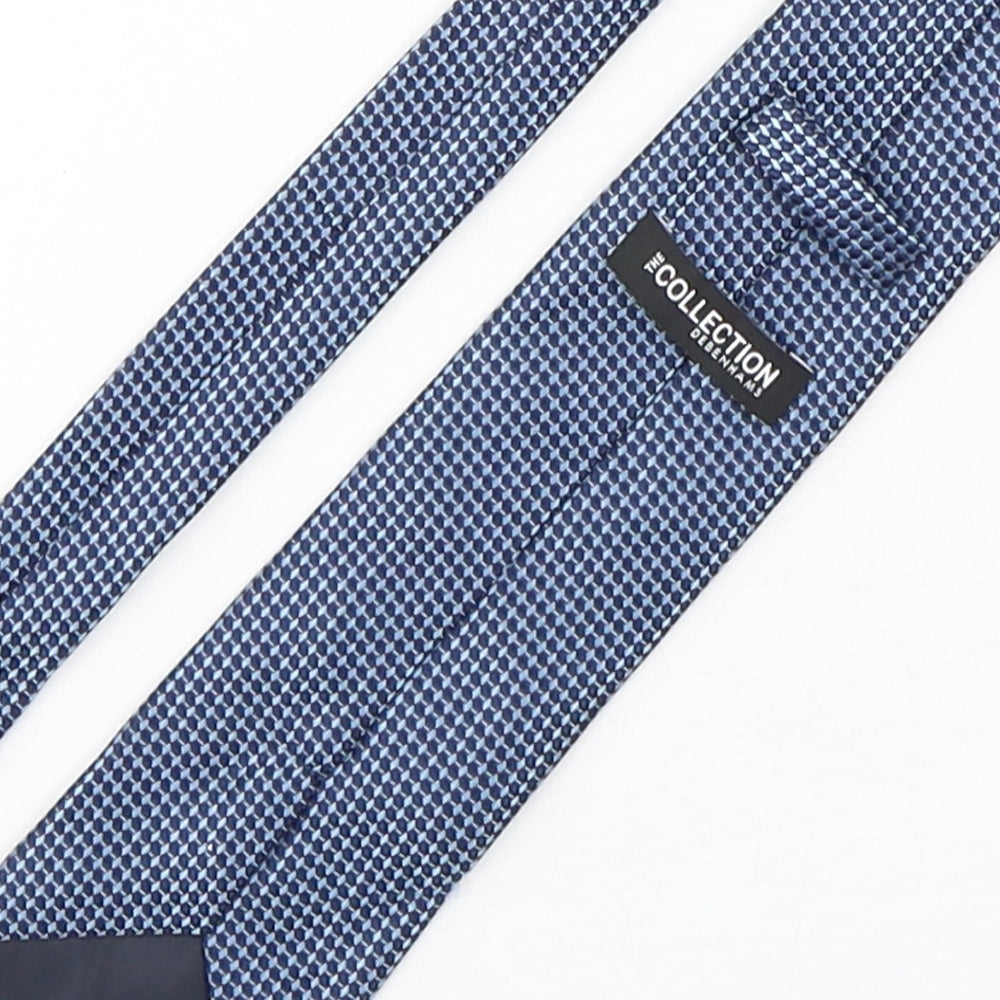 Mens Debenhams Blue Geometric Pointed Tie