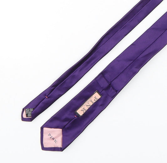 Pink Mens Purple Silk Pointed Tie One Size