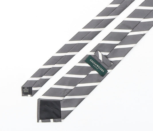 Greenwoods Mens Multicoloured Striped Polyester Pointed Tie One Size