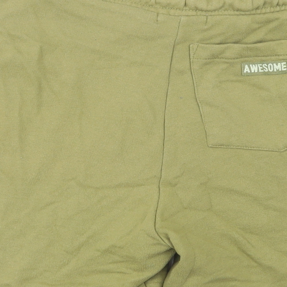 Leigh Tucker Womens Green Cotton Sweat Shorts Size XS L5 in Regular