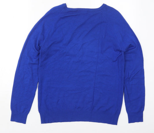 Dunnes Mens Blue Crew Neck Viscose Pullover Jumper Size M