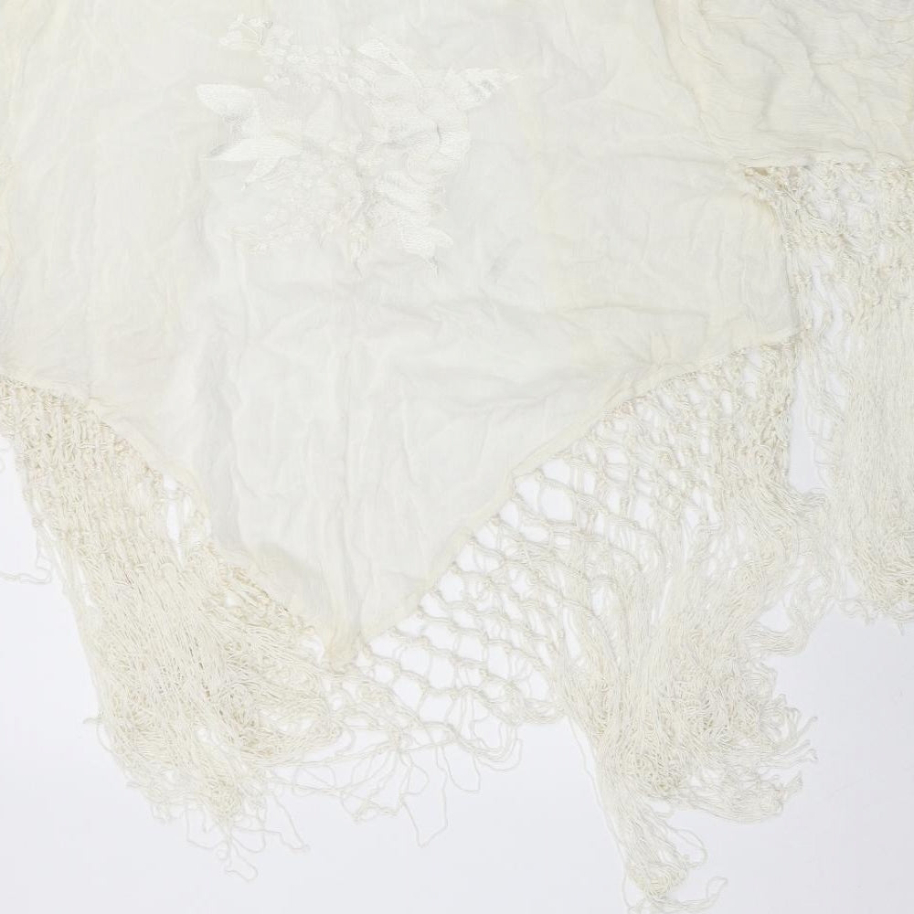 Primark Womens Ivory Round Neck Viscose Cape Jumper Size S