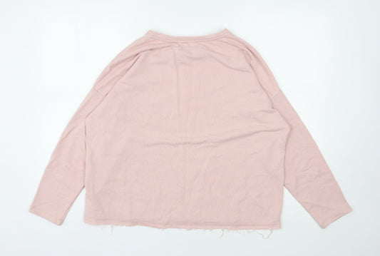 Womens UK Size M Pull&Bear Pink Pullover Sweatshirt