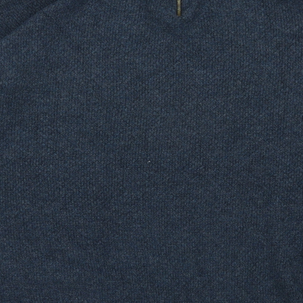 George Womens Blue Scoop Neck Acrylic Pullover Jumper Size 14