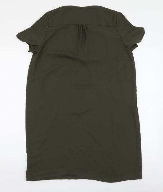 New Look Womens Green Polyester A-Line Size 8 V-Neck Pullover