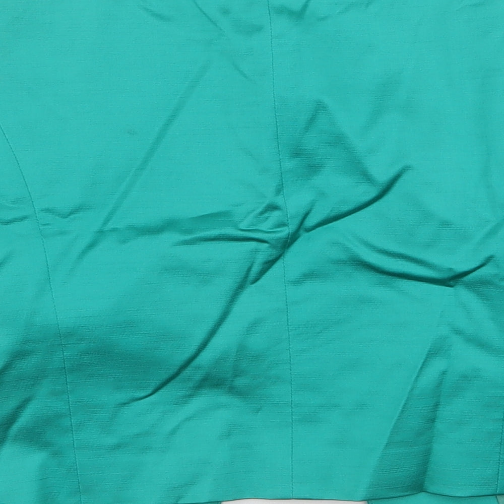 Brand and care label for Autograph women’s green jacket, size UK 12, hook & loop