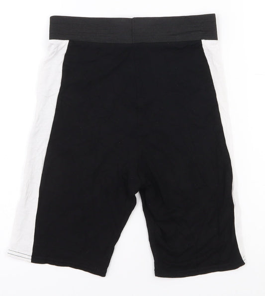 Boohoo Womens Black  Viscose Compression Shorts Size 6 L7.5 in Regular Pull On