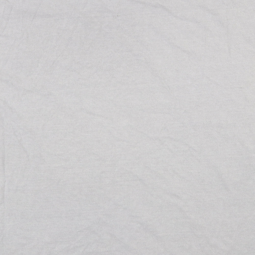 New Look Mens Grey Houndstooth Polyester T-Shirt Size M Round Neck