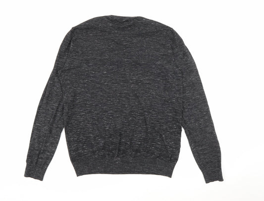 F&F Mens Grey Crew Neck Cotton Pullover Jumper Size M