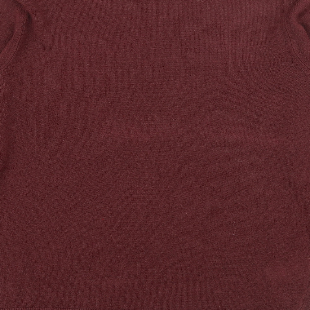 Easy Mens Red Crew Neck Acrylic Pullover Jumper Size S