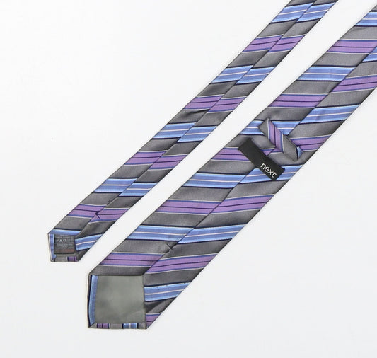 NEXT Mens Multicoloured Striped Polyester Pointed Tie One Size