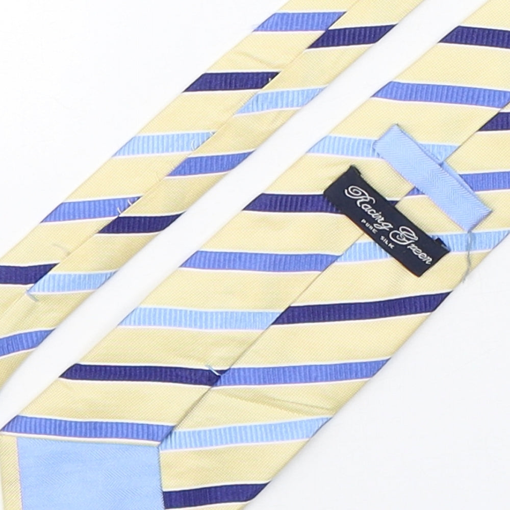 Racing Green Mens Multicoloured Striped Silk Pointed Tie One Size