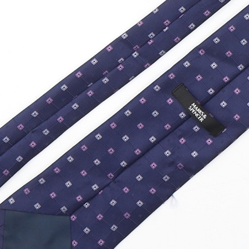 Marks and Spencer Mens Multicoloured Geometric Polyester Pointed Tie One Size