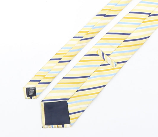 Marks and Spencer Mens Multicoloured Striped Silk Pointed Tie One Size