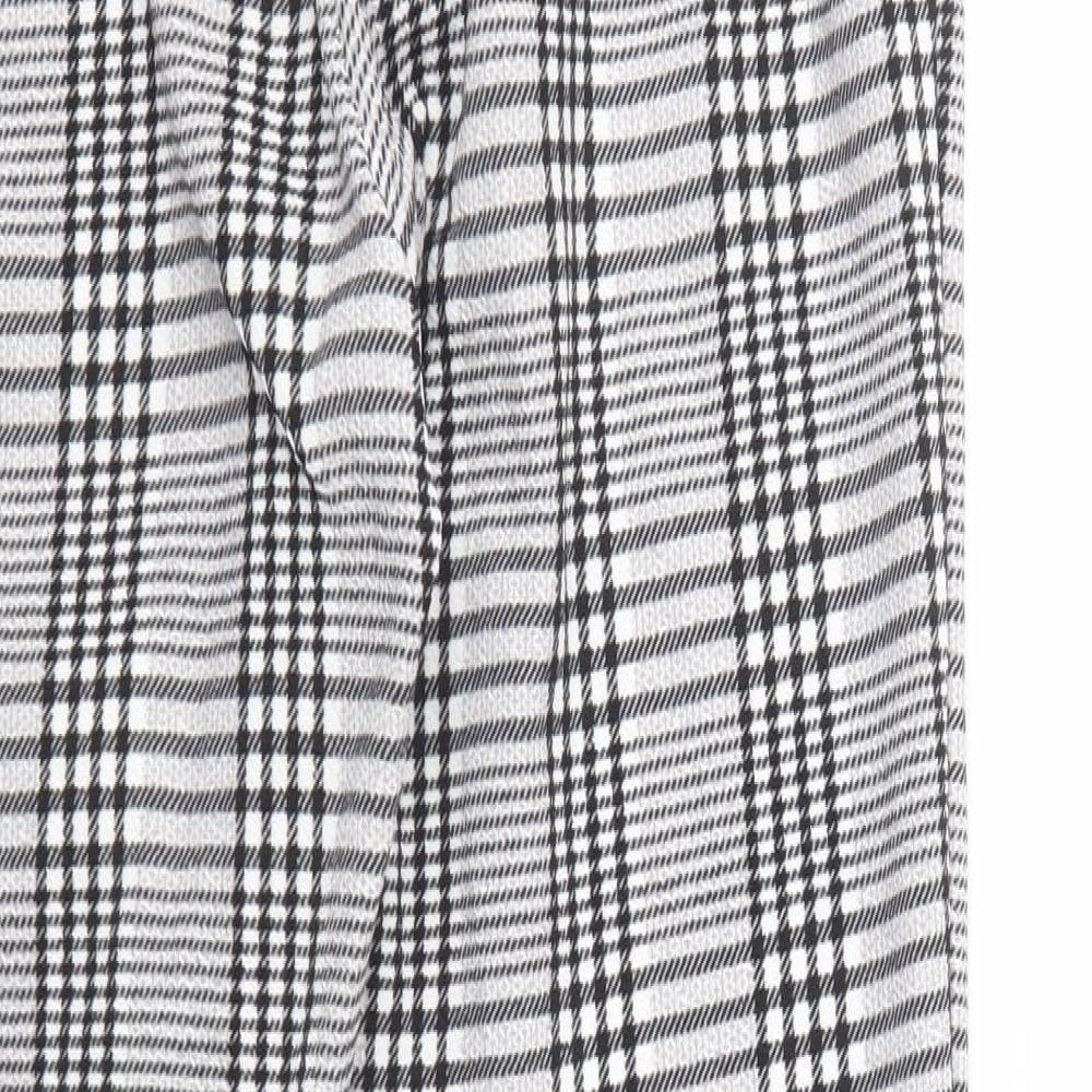 SheIn Womens Grey Plaid Polyester Trousers Size M L29 in Regular
