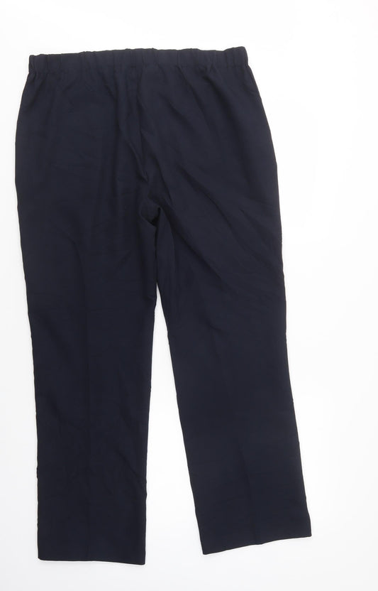 Bonmarché Womens Blue Polyester Dress Pants Trousers Size 14 L30 in Regular