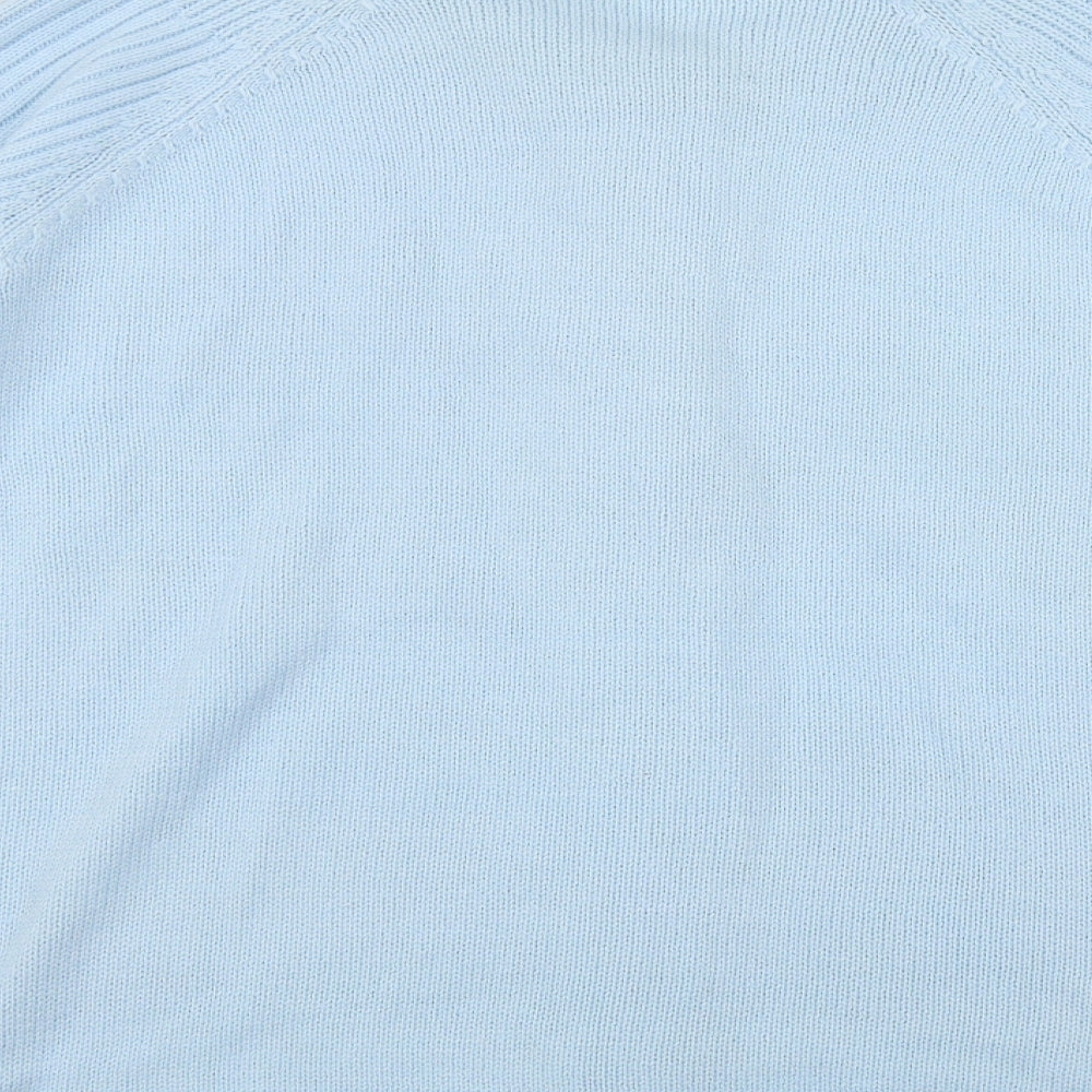 Anthology Womens Blue Round Neck Acrylic Cardigan Jumper Size 20
