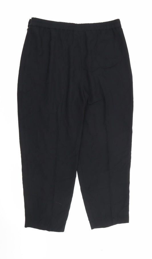 Precis Womens Black Polyester Carrot Trousers Size 14 L24 in Regular Zip