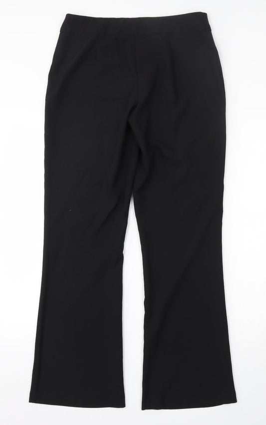 George Womens Black Polyester Trousers Size 10 L30 in Regular Hook & Eye