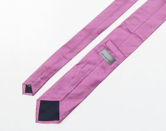John Lewis Mens Pink Striped Silk Pointed Tie One Size