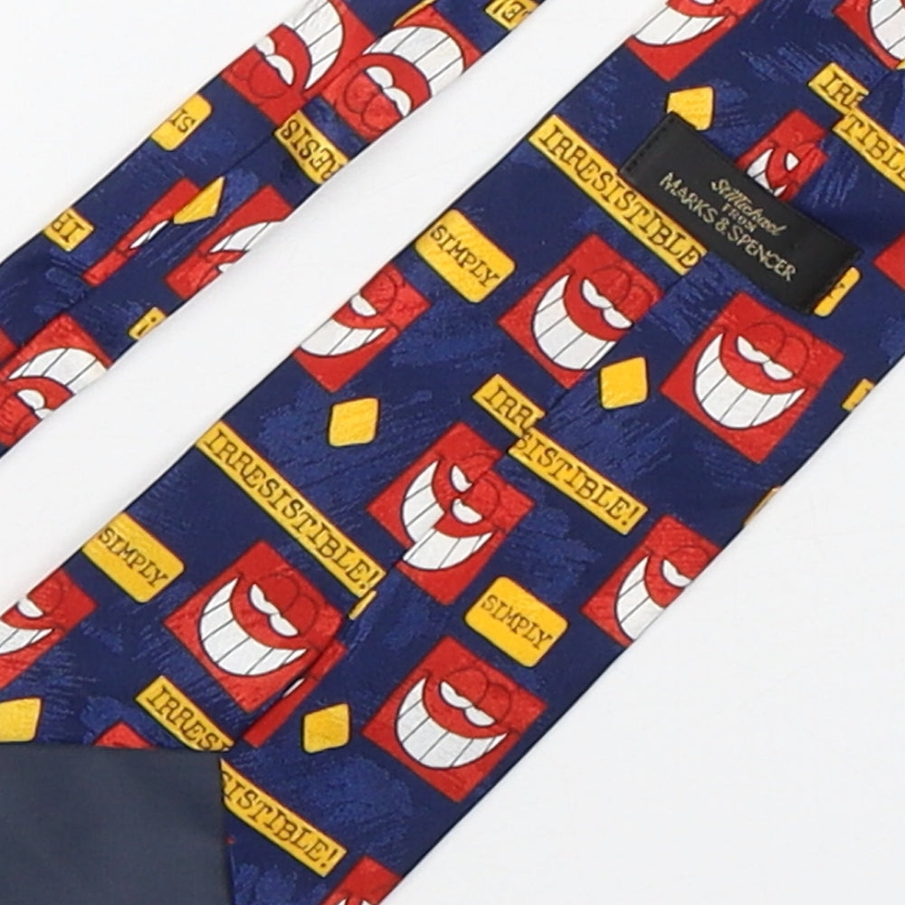 Marks and Spencer Mens Multicoloured Geometric Polyester Pointed Tie One Size