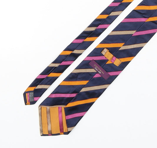 Sartorial Mens Multicoloured Striped Silk Pointed Tie One Size