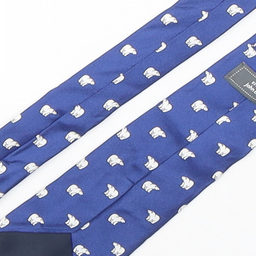 John Lewis Mens Blue Geometric Silk Pointed Tie One Size