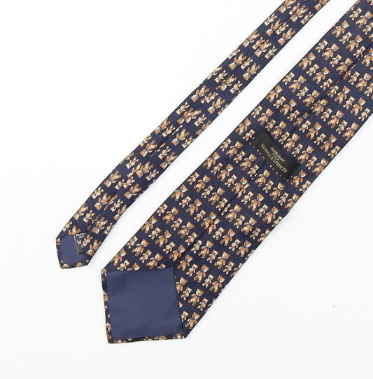 Marks and Spencer Mens Multicoloured Geometric Polyester Pointed Tie One Size - Teddy Bear