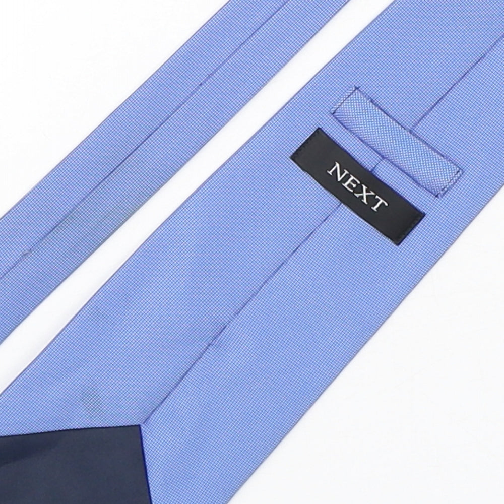 NEXT Mens Blue Plaids & Checks Polyester Pointed Tie One Size