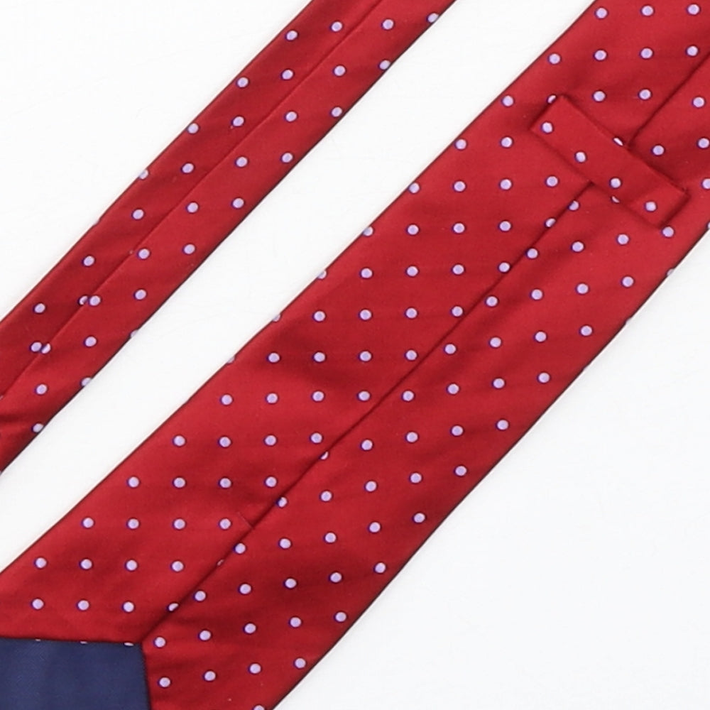 Marks and Spencer Mens Red Polka Dot Silk Pointed Tie One Size