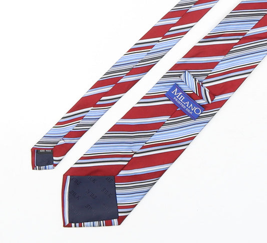 Milano Mens Multicoloured Striped Silk Pointed Tie One Size