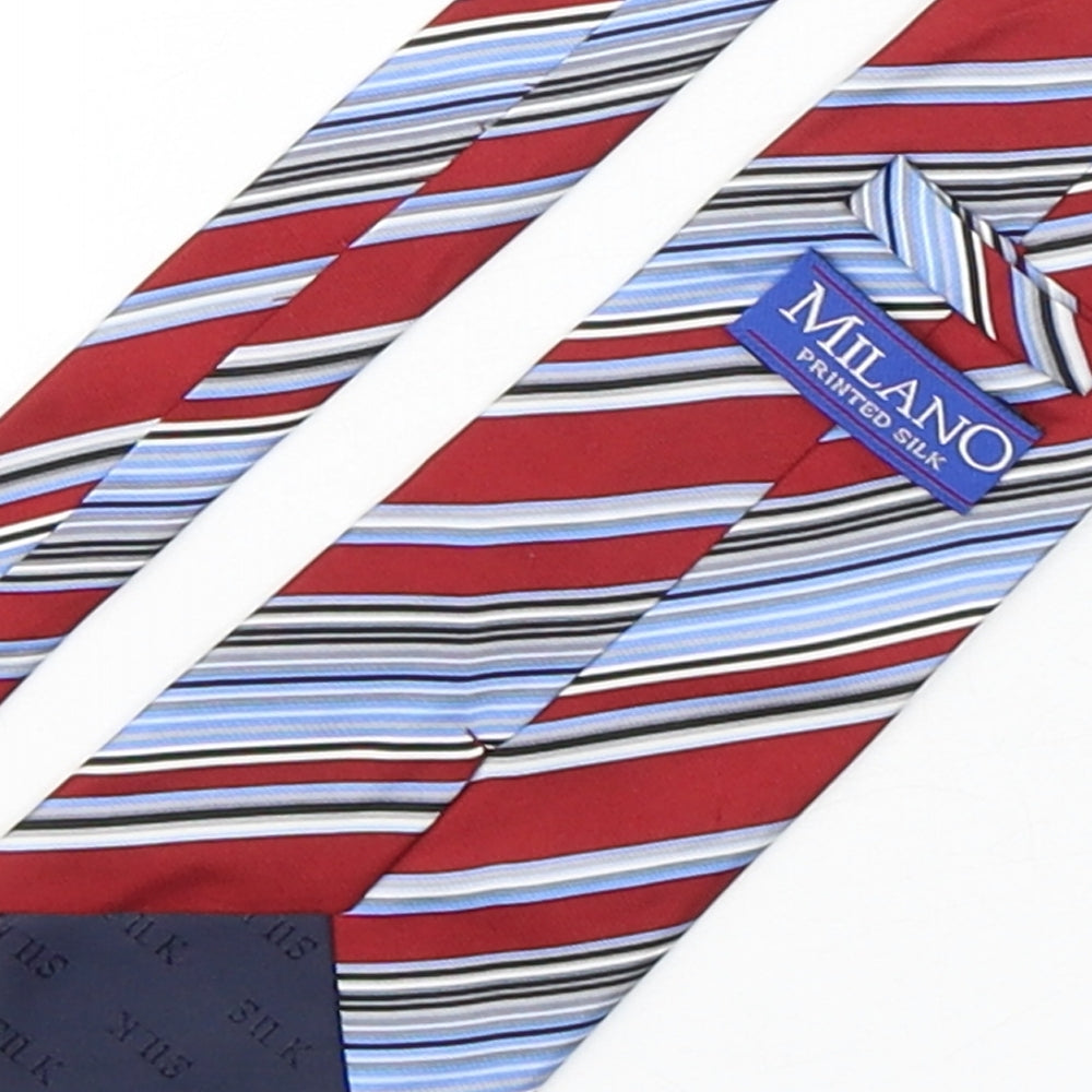 Milano Mens Multicoloured Striped Silk Pointed Tie One Size