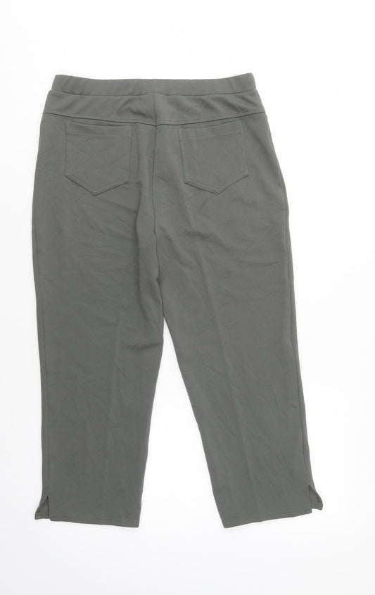 Womens UK Size 14 Afibel Regular Fit Green Trousers