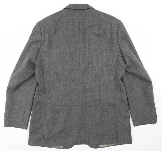 Preworn Mens Grey Polyester Jacket Blazer Size 40