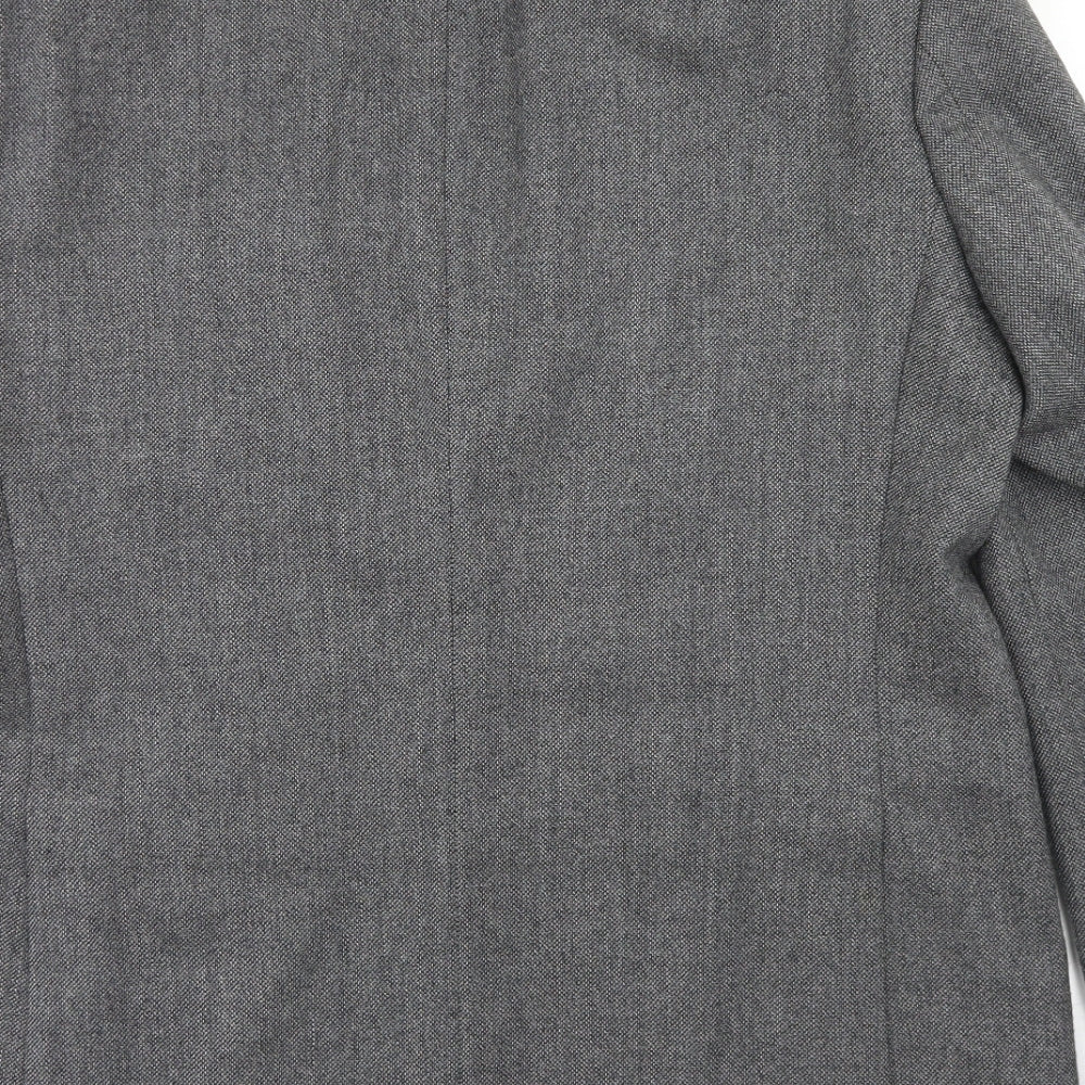 Preworn Mens Grey Polyester Jacket Blazer Size 40