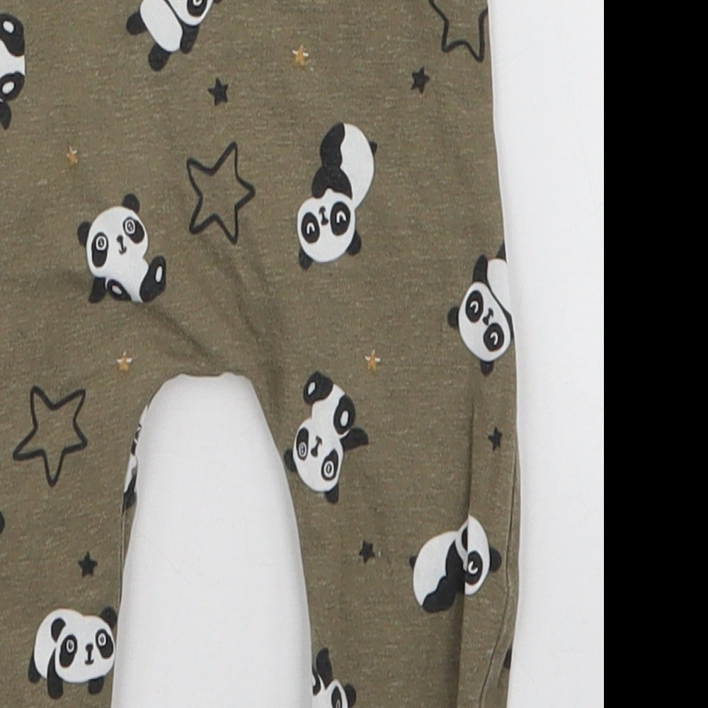 Matalan Boys Green Cotton Leggings Size 0-3 Months Drawstring - Panda